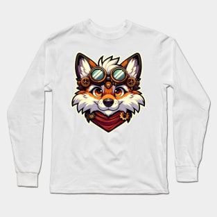 Steampunk Anthro Furry Fox Art Long Sleeve T-Shirt